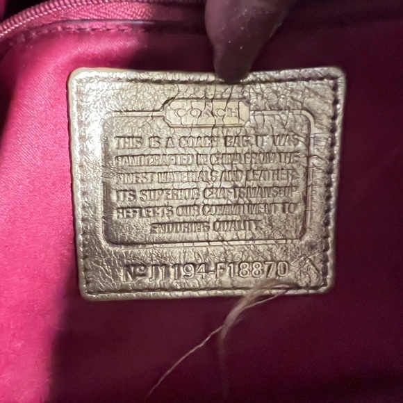 Coach Laura Signature Khaki Secret Admirer Tote in very worn condition. - Picture 7 of 8